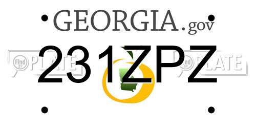 231ZPZ Georgia License Plate