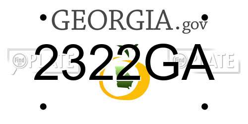 2322GA Georgia License Plate
