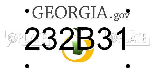 232B31 Georgia License Plate