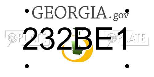 232BE1 Georgia License Plate