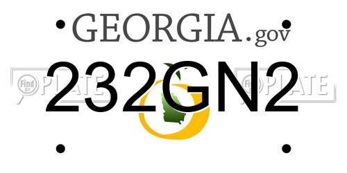232GN2 Georgia License Plate