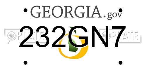 232GN7 Georgia License Plate