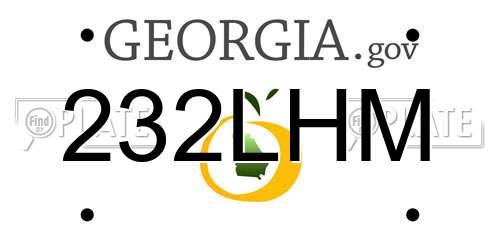 232LHM Georgia License Plate