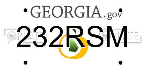 232RSM Georgia License Plate
