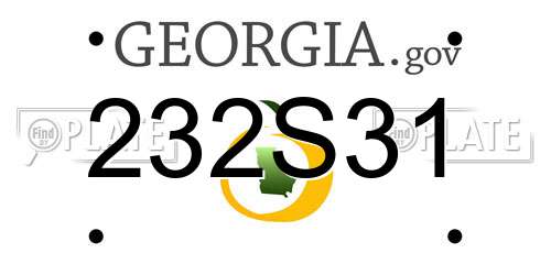 232S31 Georgia License Plate
