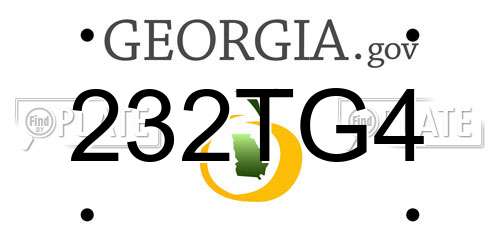 232TG4 Georgia License Plate