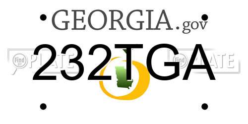 232TGA Georgia License Plate