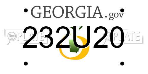232U20 Georgia License Plate