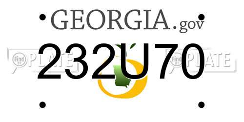 232U70 Georgia License Plate