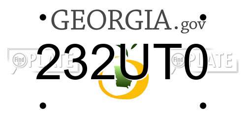 232UT0 Georgia License Plate