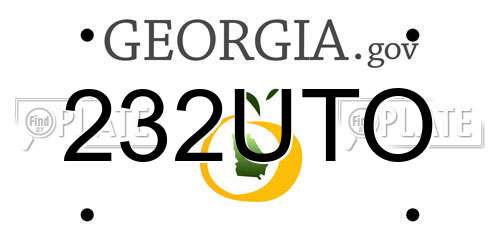 232UTO Georgia License Plate