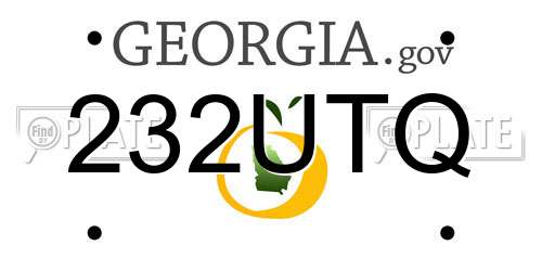 232UTQ Georgia License Plate
