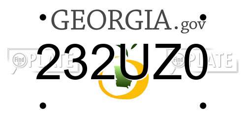 232UZ0 Georgia License Plate