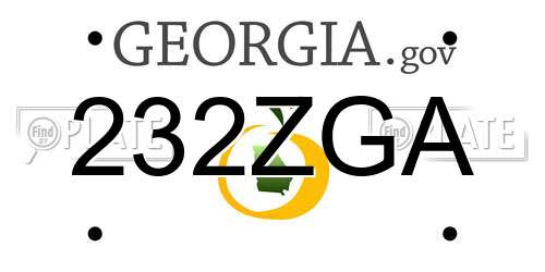 232ZGA Georgia License Plate
