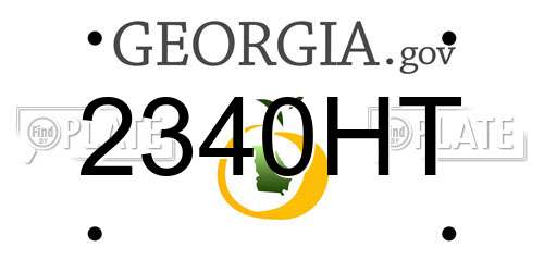 2340HT Georgia License Plate
