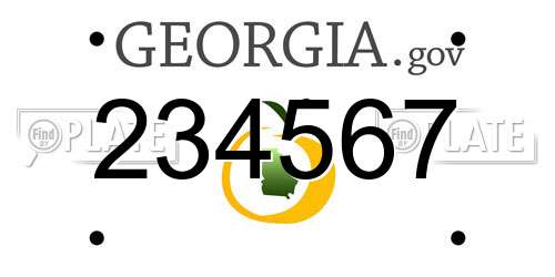 234567 Georgia License Plate