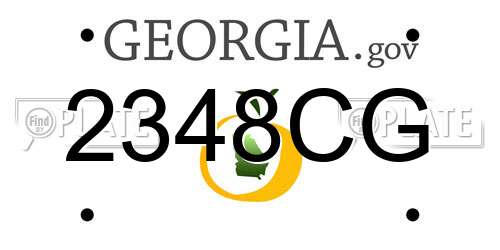 2348CG Georgia License Plate