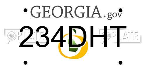 234DHT Georgia License Plate