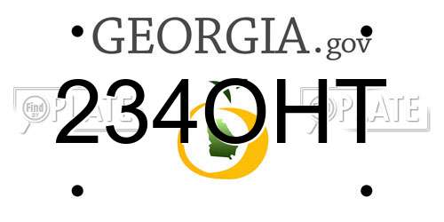 234OHT Georgia License Plate