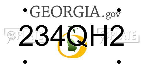234QH2 Georgia License Plate
