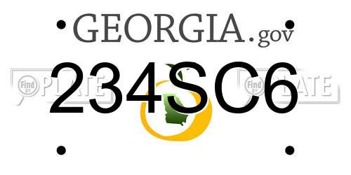 234SC6 Georgia License Plate