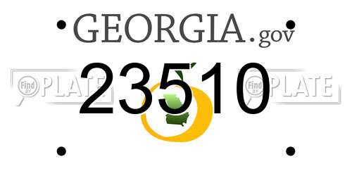 23510 Georgia License Plate