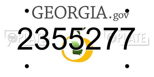 2355277 Georgia License Plate