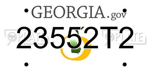 23552T2 Georgia License Plate