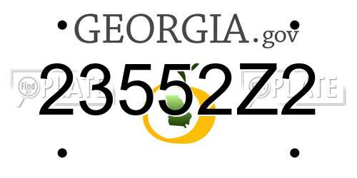 23552Z2 Georgia License Plate