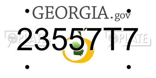 23557T7 Georgia License Plate