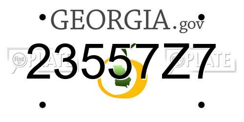 23557Z7 Georgia License Plate