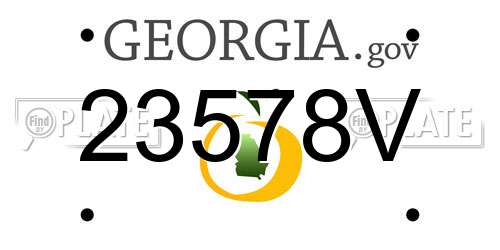 23578V Georgia License Plate