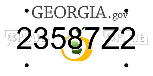 23587Z2 Georgia License Plate