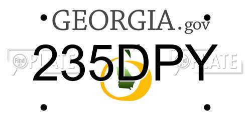 235DPY Georgia License Plate