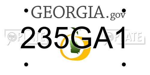 235GA1 Georgia License Plate