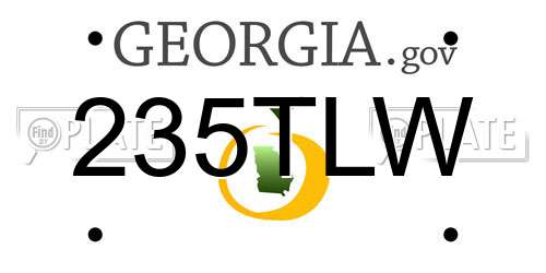 235TLW Georgia License Plate