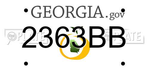 2363BB Georgia License Plate