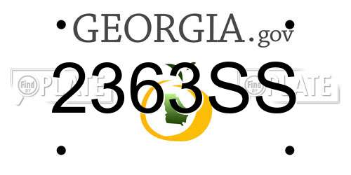 2363SS Georgia License Plate