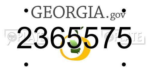 2365575 Georgia License Plate