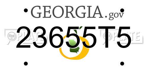 23655T5 Georgia License Plate