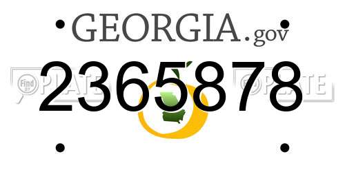 2365878 Georgia License Plate