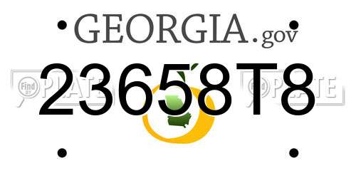 23658T8 Georgia License Plate