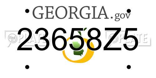 23658Z5 Georgia License Plate