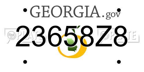 23658Z8 Georgia License Plate