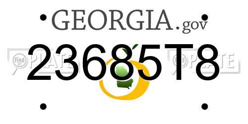 23685T8 Georgia License Plate