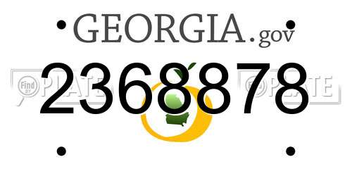 2368878 Georgia License Plate