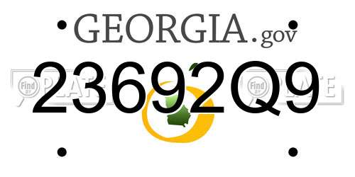 23692Q9 Georgia License Plate