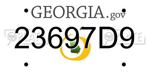 23697D9 Georgia License Plate