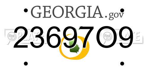 23697O9 Georgia License Plate