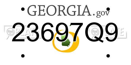 23697Q9 Georgia License Plate